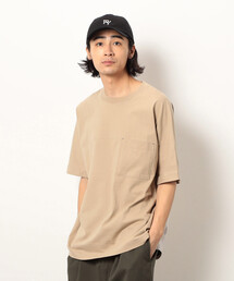 布帛切り替えバックプリントTシャツ