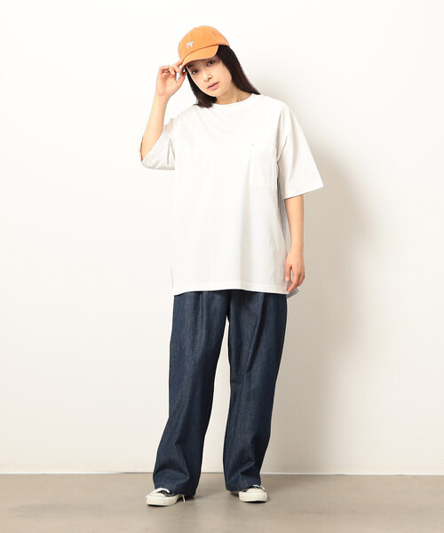 Purple&Yellow（パープルアンドイエロー）の「布帛切り替えバックプリントＴシャツ（Tシャツ/カットソー・メンズ・ホワイト/オートミール/ブラック/ベージュ・SMALL/LARGE/MEDIUM）」の10枚目の写真