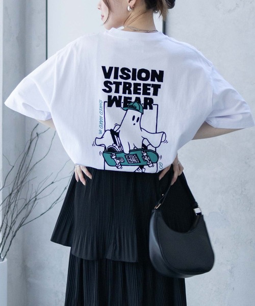 VISION STREET WEAR(ヴィジョンストリートウェア)の「【VISION STREET WEAR / ヴィジョンストリートウェア】ゴーストスケーターTシャツ(Tシャツ/カットソー・メンズ・ブラック/ホワイト/ダークグリーン・M/L/XL)」の4枚目の写真