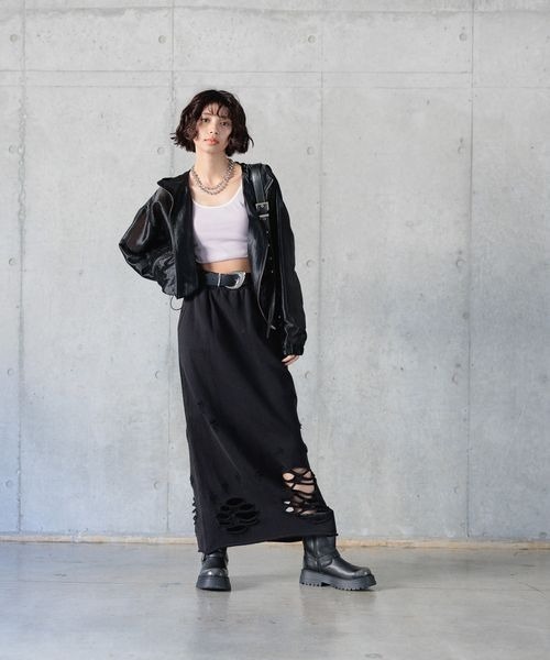 PAGEBOY（ページボーイ）の「ヴィンテージテレコFITキャミ【ショートとロング選べる丈感】（キャミソール・レディース・チャコールグレー/ライトピンク・SMALL/MEDIUM）」の7枚目の写真