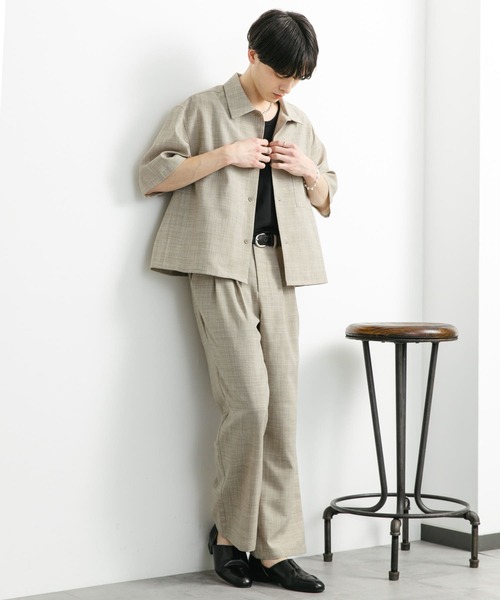 SENSE OF PLACE by URBAN RESEARCH（センスオブプレイスバイアーバンリサーチ）の「『ユニセックス』『接触冷感/吸水速乾/イージーケア』リネンライクボクシーショートスリーブシャツ（シャツ/ブラウス・メンズ・ライトベージュ/ブラック/ブラウン・MEDIUM/LARGE）」の22枚目の写真