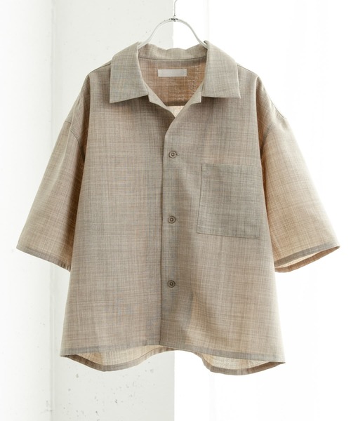 SENSE OF PLACE by URBAN RESEARCH（センスオブプレイスバイアーバンリサーチ）の「『ユニセックス』『接触冷感/吸水速乾/イージーケア』リネンライクボクシーショートスリーブシャツ（シャツ/ブラウス・メンズ・ライトベージュ/ブラック/ブラウン・MEDIUM/LARGE）」の20枚目の写真
