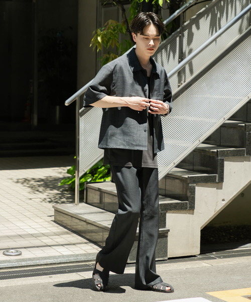 SENSE OF PLACE by URBAN RESEARCH（センスオブプレイスバイアーバンリサーチ）の「『ユニセックス』『接触冷感/吸水速乾/イージーケア』リネンライクボクシーショートスリーブシャツ（シャツ/ブラウス・メンズ・ライトベージュ/ブラック/ブラウン・MEDIUM/LARGE）」の14枚目の写真