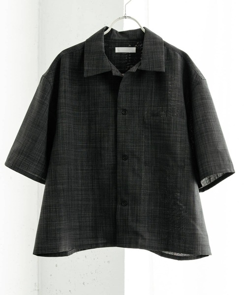 SENSE OF PLACE by URBAN RESEARCH（センスオブプレイスバイアーバンリサーチ）の「『ユニセックス』『接触冷感/吸水速乾/イージーケア』リネンライクボクシーショートスリーブシャツ（シャツ/ブラウス・メンズ・ライトベージュ/ブラック/ブラウン・MEDIUM/LARGE）」の9枚目の写真