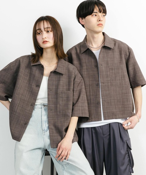 SENSE OF PLACE by URBAN RESEARCH（センスオブプレイスバイアーバンリサーチ）の「『ユニセックス』『接触冷感/吸水速乾/イージーケア』リネンライクボクシーショートスリーブシャツ（シャツ/ブラウス・メンズ・ライトベージュ/ブラック/ブラウン・MEDIUM/LARGE）」の8枚目の写真