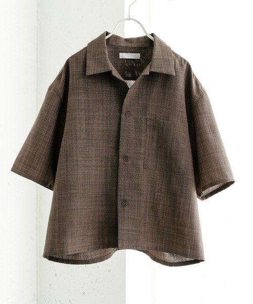 SENSE OF PLACE by URBAN RESEARCH（センスオブプレイスバイアーバンリサーチ）の「『ユニセックス』『接触冷感/吸水速乾/イージーケア』リネンライクボクシーショートスリーブシャツ（シャツ/ブラウス・メンズ・ライトベージュ/ブラック/ブラウン・MEDIUM/LARGE）」の4枚目の写真