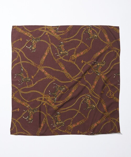 FREAK'S STORE（フリークスストア）の「ウォッシャブル レーヨン プリントスカーフ/PRINT SCARF（バンダナ/スカーフ・メンズ・ブラック/ワインレッド/キャメル/ネイビー・ﾌﾘ-）」の4枚目の写真