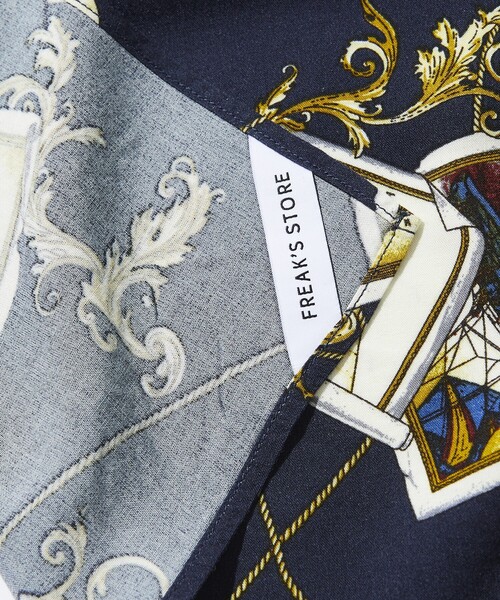 FREAK'S STORE（フリークスストア）の「ウォッシャブル レーヨン プリントスカーフ/PRINT SCARF（バンダナ/スカーフ・メンズ・ブラック/ワインレッド/キャメル/ネイビー・ﾌﾘ-）」の9枚目の写真