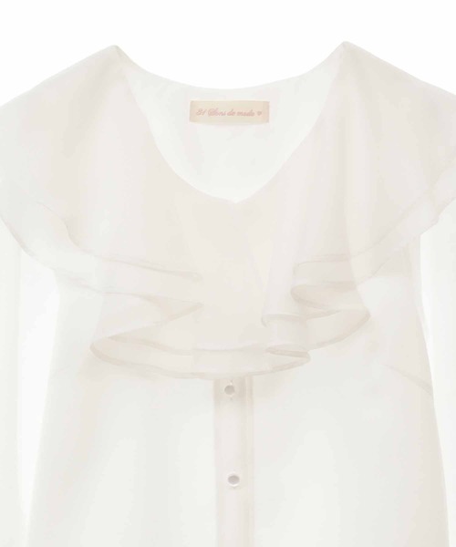 31 Sons de mode(トランテアン ソン ドゥ モード)の「シアーフリルブラウス(シャツ/ブラウス・レディース・ブラック/ベージュ/オフホワイト・フリー)」の9枚目の写真