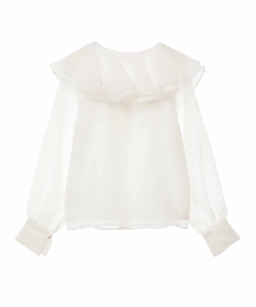 31 Sons de mode(トランテアン ソン ドゥ モード)の「シアーフリルブラウス(シャツ/ブラウス・レディース・ブラック/ベージュ/オフホワイト・フリー)」の5枚目の写真