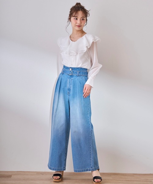 31 Sons de mode(トランテアン ソン ドゥ モード)の「シアーフリルブラウス(シャツ/ブラウス・レディース・ブラック/ベージュ/オフホワイト・フリー)」の22枚目の写真