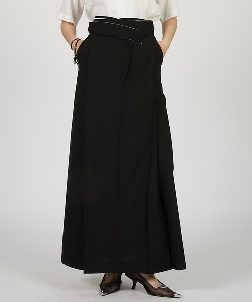 PRANK PROJECT(プランクプロジェクト)の「ディープタックスーチングスカート / Deep Tuck Suiting Skirt(スカート・レディース・グレー/ブラック・36/38)」の22枚目の写真