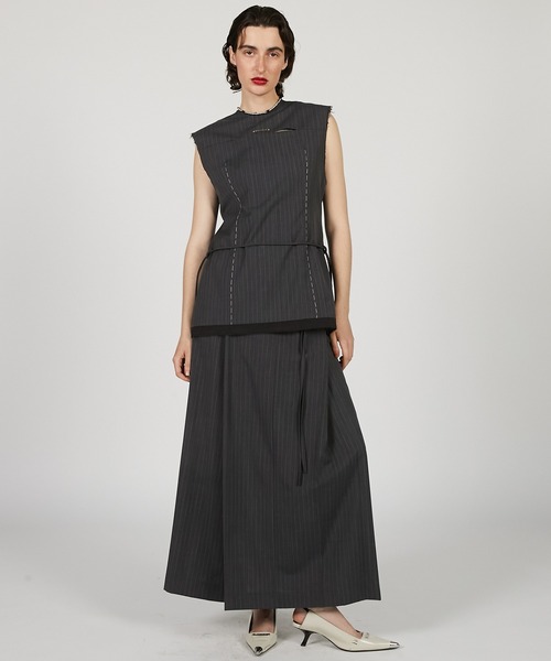 スカート PRANK PROJECT Deep Tuck Suiting Skirt Deep Tuck Suiting Skirt - SALE