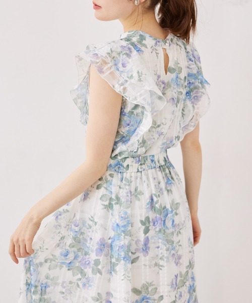 tocco closet(トッコ クローゼット)の「ガーデンローズプリントシアーチェックフリルブラウス(シャツ/ブラウス・レディース・ブルー/ピンク・M)」の10枚目の写真