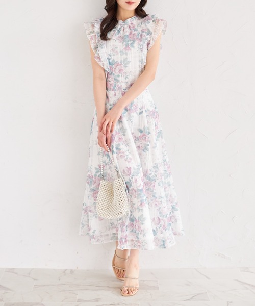 tocco closet(トッコ クローゼット)の「ガーデンローズプリントシアーチェックフリルブラウス(シャツ/ブラウス・レディース・ブルー/ピンク・M)」の13枚目の写真