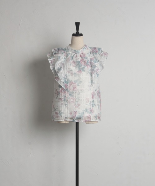 tocco closet(トッコ クローゼット)の「ガーデンローズプリントシアーチェックフリルブラウス(シャツ/ブラウス・レディース・ブルー/ピンク・M)」の20枚目の写真