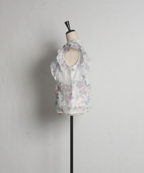 tocco closet(トッコ クローゼット)の「ガーデンローズプリントシアーチェックフリルブラウス(シャツ/ブラウス・レディース・ブルー/ピンク・M)」の21枚目の写真