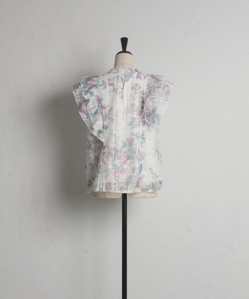 tocco closet(トッコ クローゼット)の「ガーデンローズプリントシアーチェックフリルブラウス(シャツ/ブラウス・レディース・ブルー/ピンク・M)」の22枚目の写真