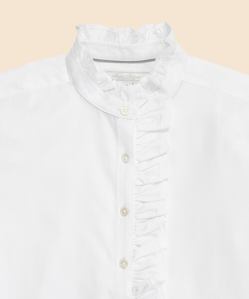 BROOKS BROTHERS(ブルックスブラザーズ)の「スーピマコットン ラッフルカラーブラウス(シャツ/ブラウス・レディース・ホワイト・LARGE/SMALL/X-SMALL/MEDIUM)」の2枚目の写真