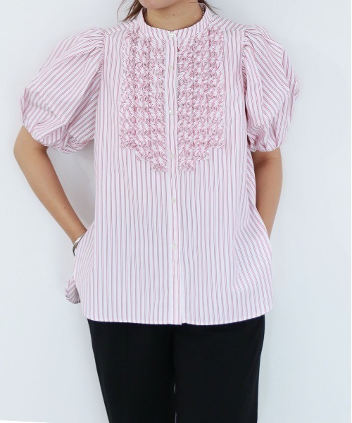 MARILYN MOON モダン タック フリル ブラウス ボリュームスリーブ Marilyn Moon ブラウス シャツ モダンタックフリルボリューム