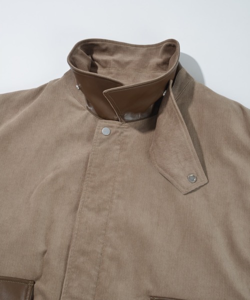 SUPERTHANKS(スーパーサンクス)の「コーデュロイ×フェイクレザージャケット/Corduroy Harrington Jacket(ブルゾン・メンズ・ブラウン/モカ/ブラック・S/M/L)」の22枚目の写真