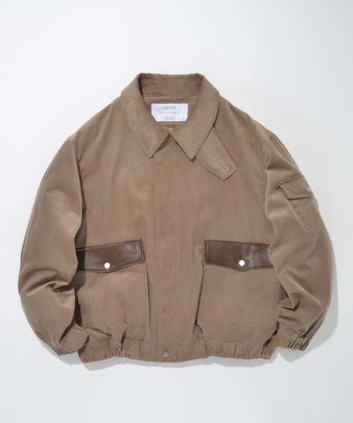 SUPERTHANKS(スーパーサンクス)の「コーデュロイ×フェイクレザージャケット/Corduroy Harrington Jacket(ブルゾン・メンズ・ブラウン/モカ/ブラック・S/M/L)」の19枚目の写真