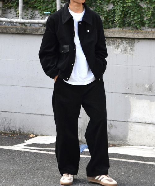 SUPERTHANKS(スーパーサンクス)の「コーデュロイ×フェイクレザージャケット/Corduroy Harrington Jacket(ブルゾン・メンズ・ブラウン/モカ/ブラック・S/M/L)」の9枚目の写真