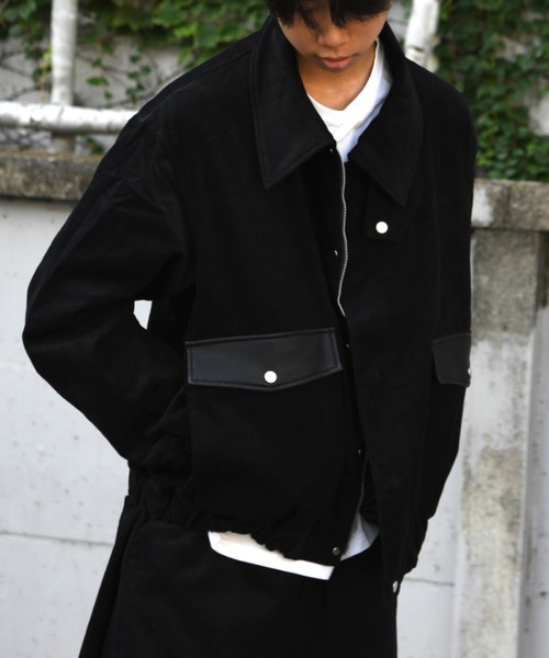 SUPERTHANKS(スーパーサンクス)の「コーデュロイ×フェイクレザージャケット/Corduroy Harrington Jacket(ブルゾン・メンズ・ブラウン/モカ/ブラック・S/M/L)」の5枚目の写真