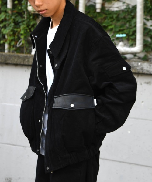 SUPERTHANKS(スーパーサンクス)の「コーデュロイ×フェイクレザージャケット/Corduroy Harrington Jacket(ブルゾン・メンズ・ブラウン/モカ/ブラック・S/M/L)」の6枚目の写真