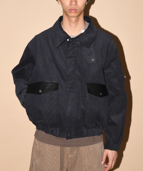 SUPERTHANKS(スーパーサンクス)の「コーデュロイ×フェイクレザージャケット/Corduroy Harrington Jacket(ブルゾン・メンズ・ブラウン/モカ/ブラック・S/M/L)」の13枚目の写真