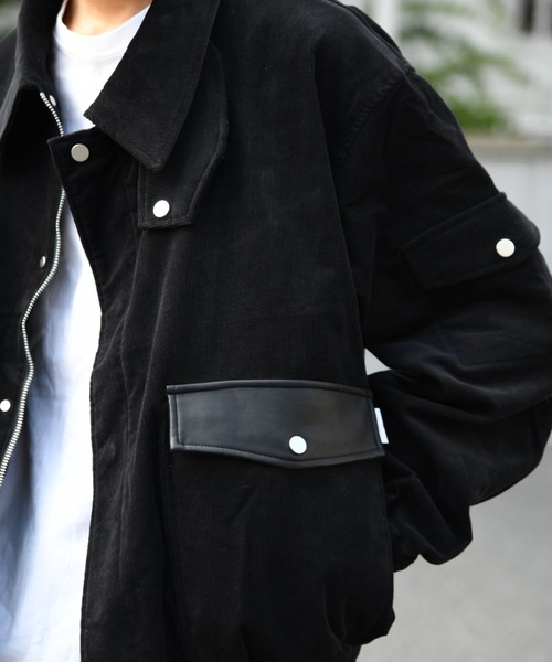 SUPERTHANKS(スーパーサンクス)の「コーデュロイ×フェイクレザージャケット/Corduroy Harrington Jacket(ブルゾン・メンズ・ブラウン/モカ/ブラック・S/M/L)」の14枚目の写真