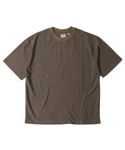 WALLA WALLA SPORT(ワラワラスポーツ)の「U.S. MADE JACQUARD STRIPE TEE/ ユーエスメイド ジャカード ストライプ ティー(Tシャツ/カットソー・メンズ・ネイビー/オリーブ/グレー/ブラック・LARGE/X-LARGE/MEDIUM)」の14枚目の写真