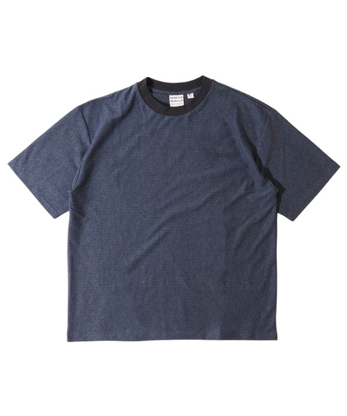 WALLA WALLA SPORT(ワラワラスポーツ)の「U.S. MADE JACQUARD STRIPE TEE/ ユーエスメイド ジャカード ストライプ ティー(Tシャツ/カットソー・メンズ・ネイビー/オリーブ/グレー/ブラック・LARGE/X-LARGE/MEDIUM)」の16枚目の写真