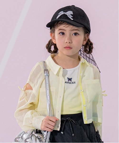 短丈ストライプシャツ＋グラデーションタンクトップ