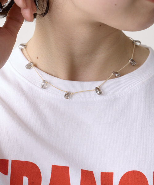 Omekashi（オメカシ）の「ミニストーンチョーカー（ネックレス・レディース・ホワイト/ブラック・ONE SIZE）」の6枚目の写真