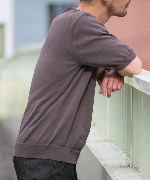 URBAN RESEARCH ROSSO MEN（アーバンリサーチロッソメン）の「『UR TECH ひやサラクール』AIRDRY半袖クルーニット（ニット/セーター・メンズ・ネイビー/ライトグレー/チャコールグレー/カーキ・MEDIUM/LARGE）」の14枚目の写真