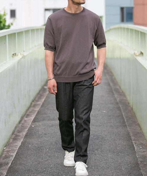 URBAN RESEARCH ROSSO MEN（アーバンリサーチロッソメン）の「『UR TECH ひやサラクール』AIRDRY半袖クルーニット（ニット/セーター・メンズ・ネイビー/ライトグレー/チャコールグレー/カーキ・MEDIUM/LARGE）」の16枚目の写真