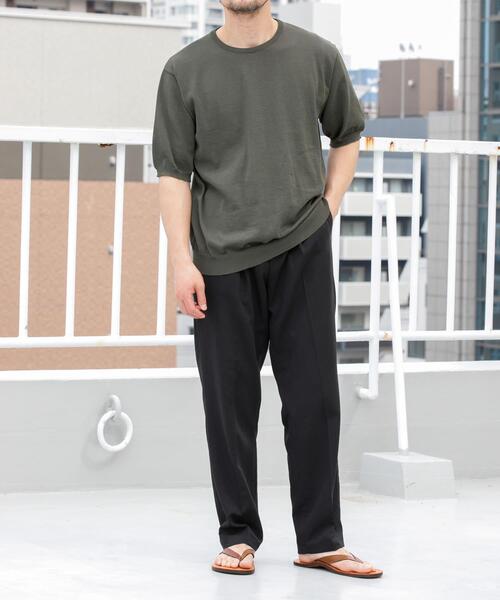 URBAN RESEARCH ROSSO MEN（アーバンリサーチロッソメン）の「『UR TECH ひやサラクール』AIRDRY半袖クルーニット（ニット/セーター・メンズ・ネイビー/ライトグレー/チャコールグレー/カーキ・MEDIUM/LARGE）」の21枚目の写真