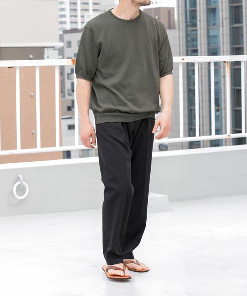 URBAN RESEARCH ROSSO MEN（アーバンリサーチロッソメン）の「『UR TECH ひやサラクール』AIRDRY半袖クルーニット（ニット/セーター・メンズ・ネイビー/ライトグレー/チャコールグレー/カーキ・MEDIUM/LARGE）」の22枚目の写真