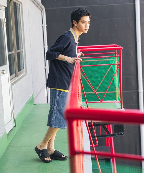 niko and...（ニコアンド）の「ドライタッチレトロラインポロ（ポロシャツ・メンズ・ネイビー/ライトグリーン/アイボリー・MEDIUM/LARGE）」の4枚目の写真
