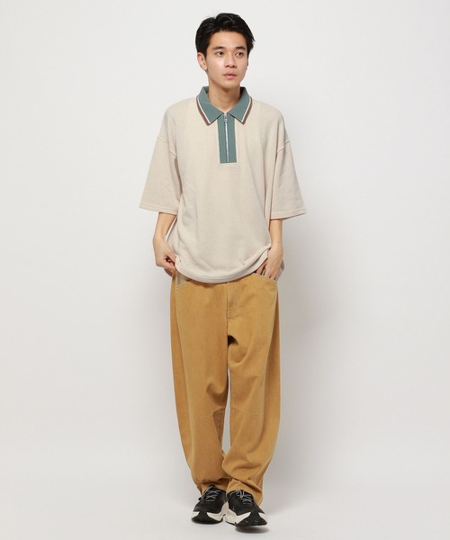 niko and...（ニコアンド）の「ドライタッチレトロラインポロ（ポロシャツ・メンズ・ネイビー/ライトグリーン/アイボリー・MEDIUM/LARGE）」の6枚目の写真