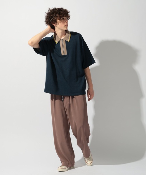niko and...（ニコアンド）の「ドライタッチレトロラインポロ（ポロシャツ・メンズ・ネイビー/ライトグリーン/アイボリー・MEDIUM/LARGE）」の11枚目の写真