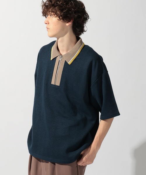 niko and...（ニコアンド）の「ドライタッチレトロラインポロ（ポロシャツ・メンズ・ネイビー/ライトグリーン/アイボリー・MEDIUM/LARGE）」の13枚目の写真