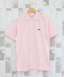 新品●ラコステ●半袖ポロシャツ●L1212●サイズ2●レッドピンクCAMELIA ラコステ LACOSTE オーガニックコットン比翼ポロシャツ （ピンク