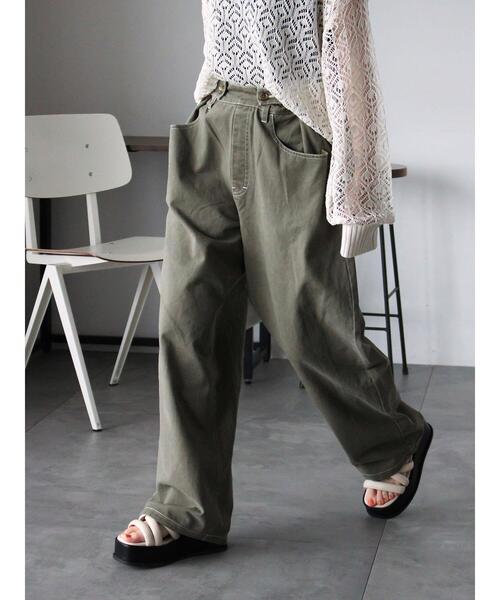 ehka sopo（エヘカソポ）の「ボタンアジャストパンツ（その他パンツ・レディース・カーキ/チャコールグレー/ベージュ・F）」の3枚目の写真