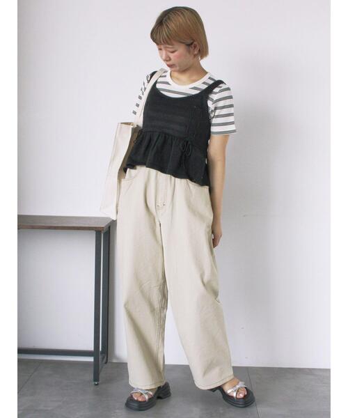 ehka sopo（エヘカソポ）の「ボタンアジャストパンツ（その他パンツ・レディース・カーキ/チャコールグレー/ベージュ・F）」の9枚目の写真