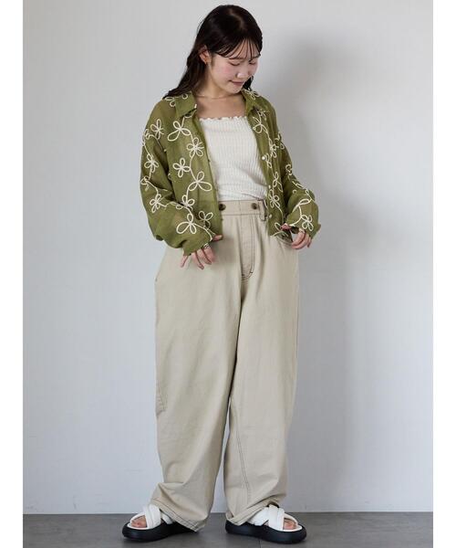 ehka sopo（エヘカソポ）の「ボタンアジャストパンツ（その他パンツ・レディース・カーキ/チャコールグレー/ベージュ・F）」の16枚目の写真