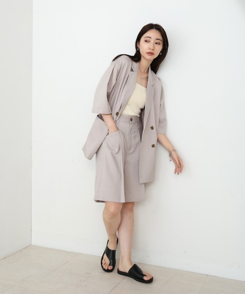 Bab(バブ)の「タックデザインハーフパンツ(その他パンツ・レディース・ホワイト系その他/ブラック・M)」の8枚目の写真