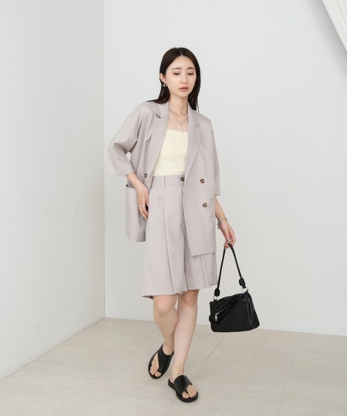 Bab(バブ)の「タックデザインハーフパンツ(その他パンツ・レディース・ホワイト系その他/ブラック・M)」の10枚目の写真