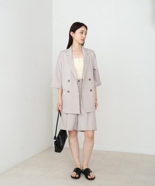 Bab(バブ)の「タックデザインハーフパンツ(その他パンツ・レディース・ホワイト系その他/ブラック・M)」の4枚目の写真